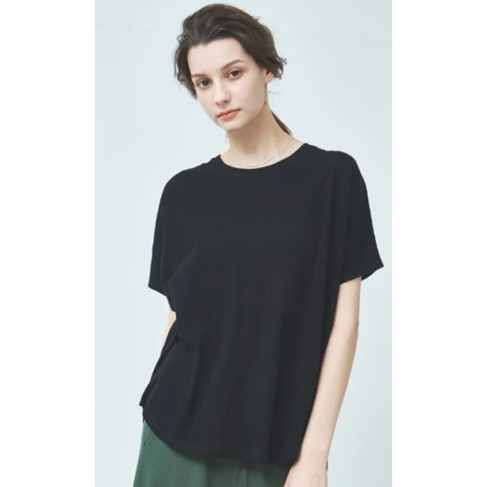 CT Plage Black Half Sleeve Top Made in Japan Women's Sz. 38 (US 6)